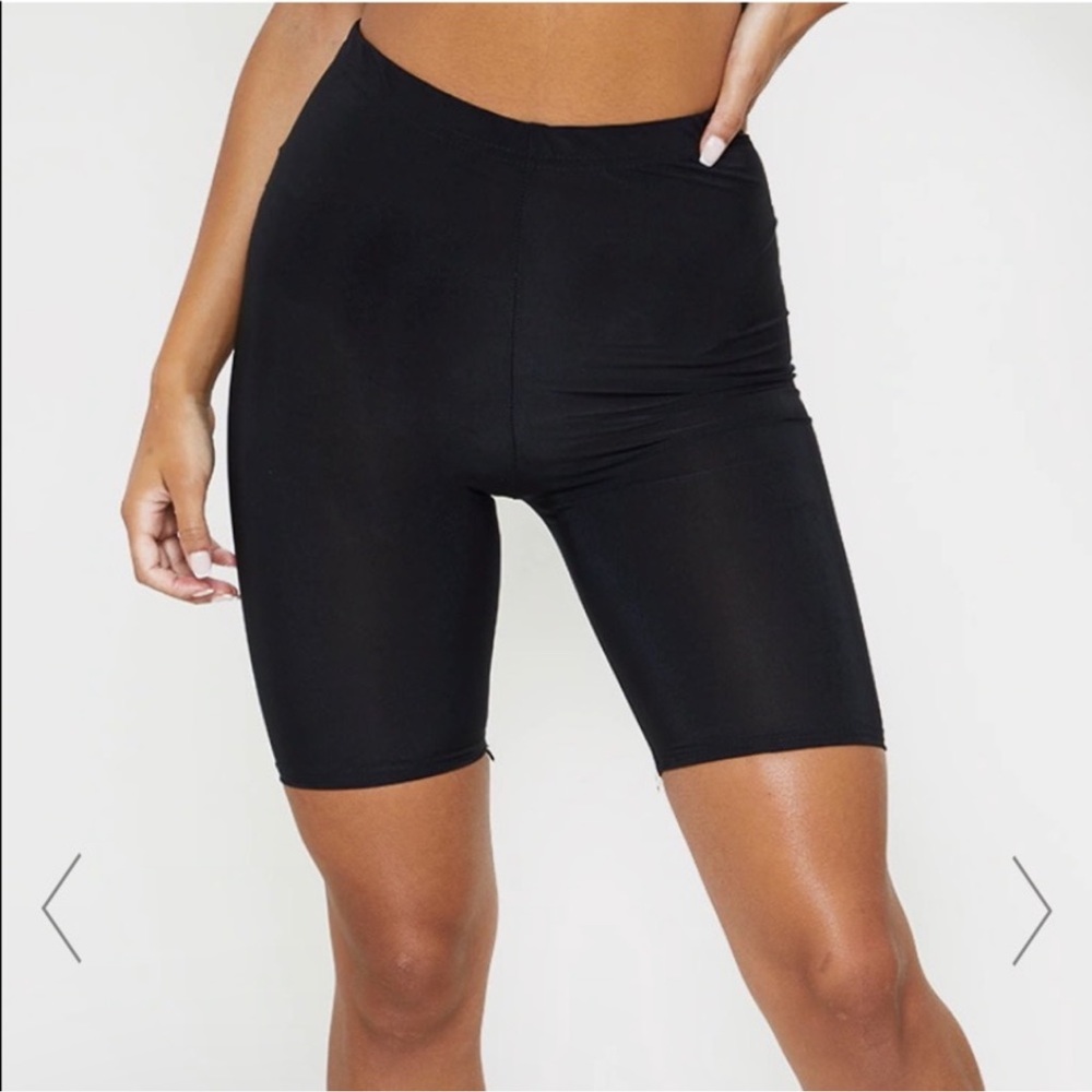 PrettyLittleThing Disco Biker Shorts Black size 2